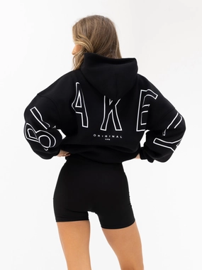 On-The-Go Style Outline Isabel Oversized Hoodie - Black