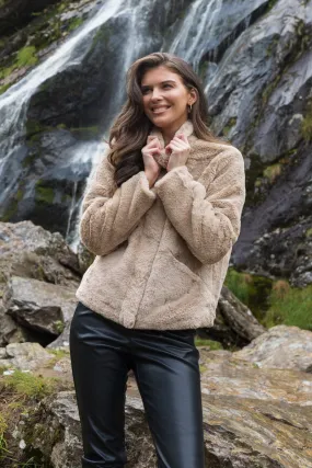 Vida Beige Faux Fur Jacket Ski Use CompactPacking