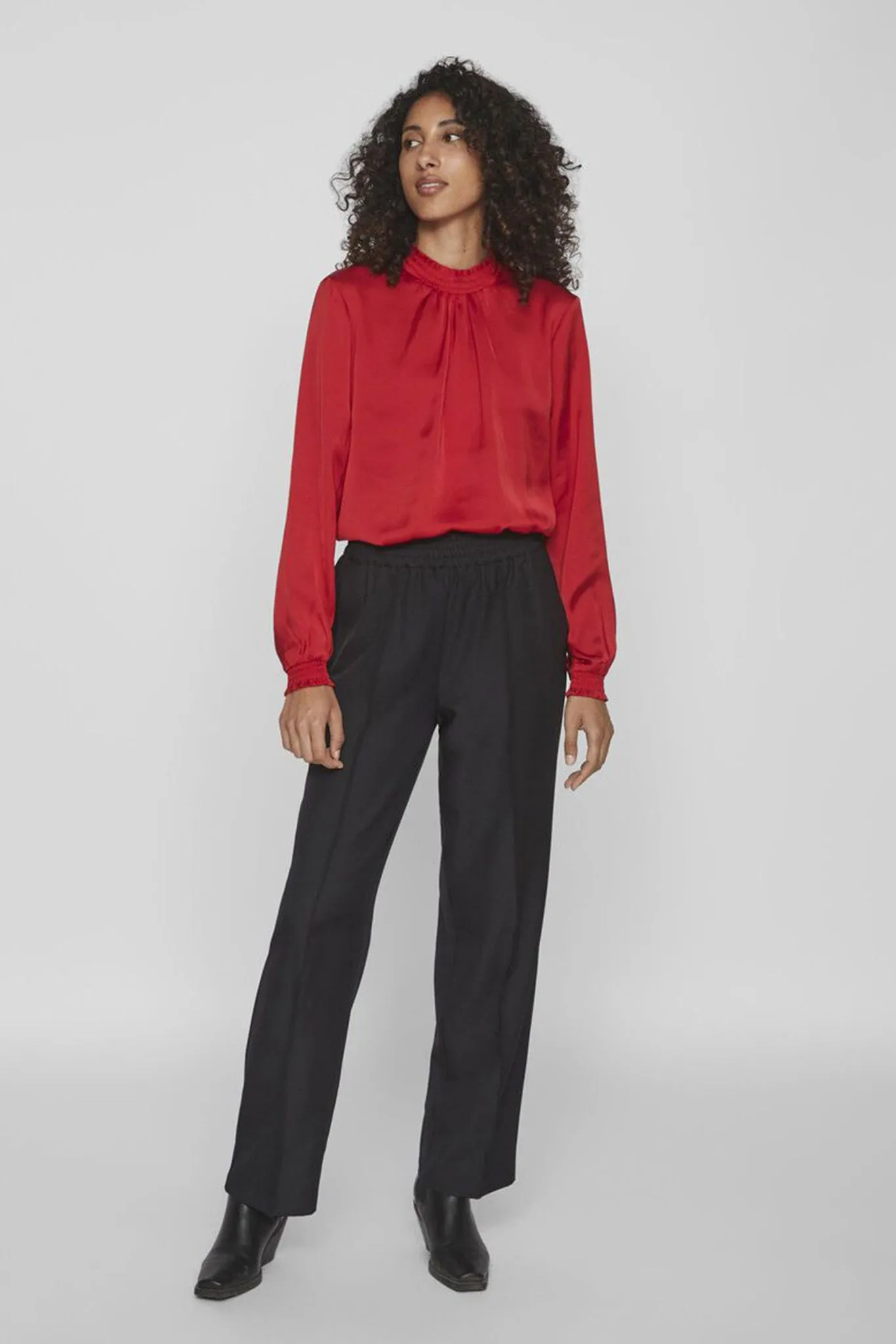 Snag Proof Fabric Winnie Wide High Wasited Elasticated Trousers