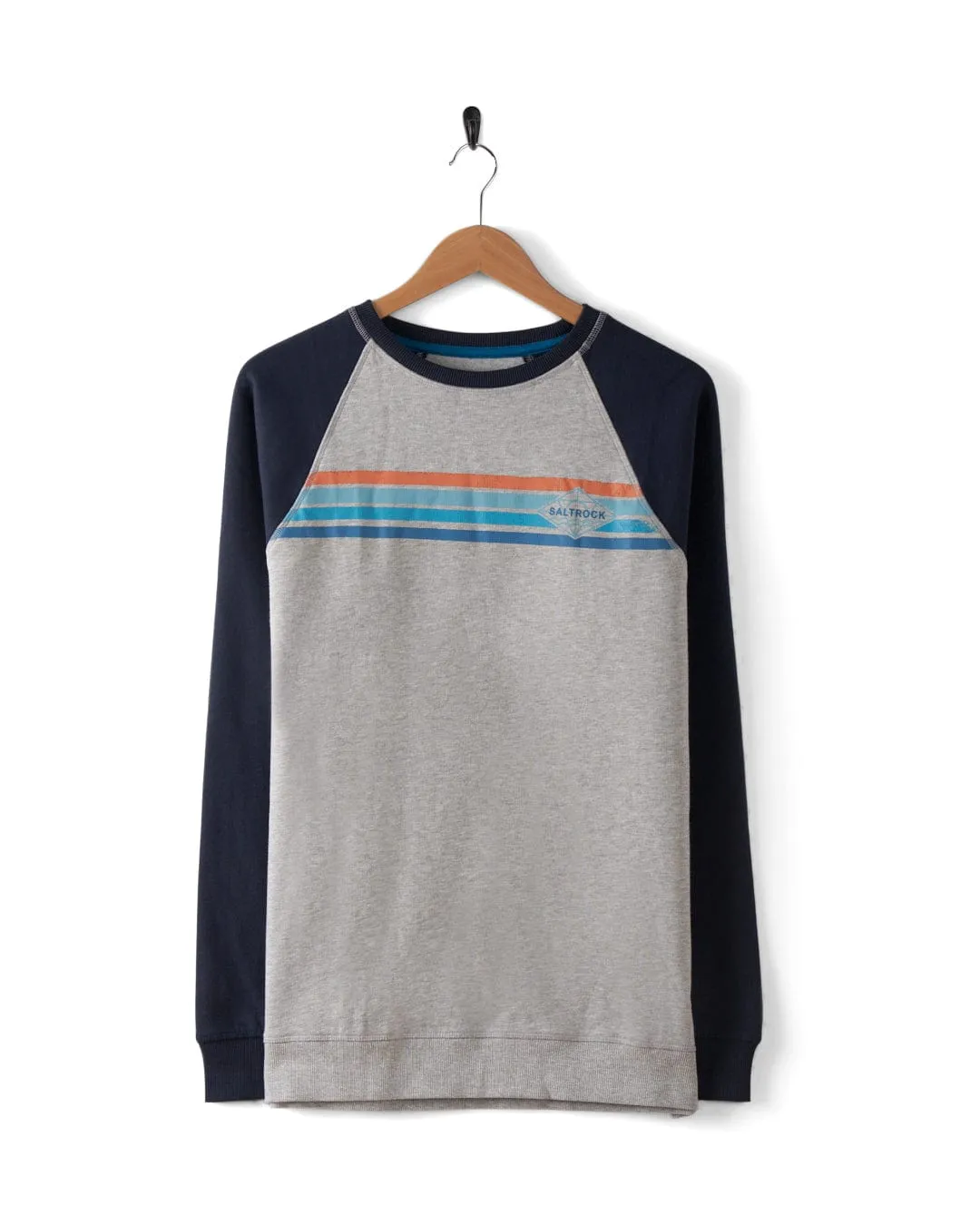 Dimensions Stripe - Mens Sweat - Blue/Grey Warm Comfort