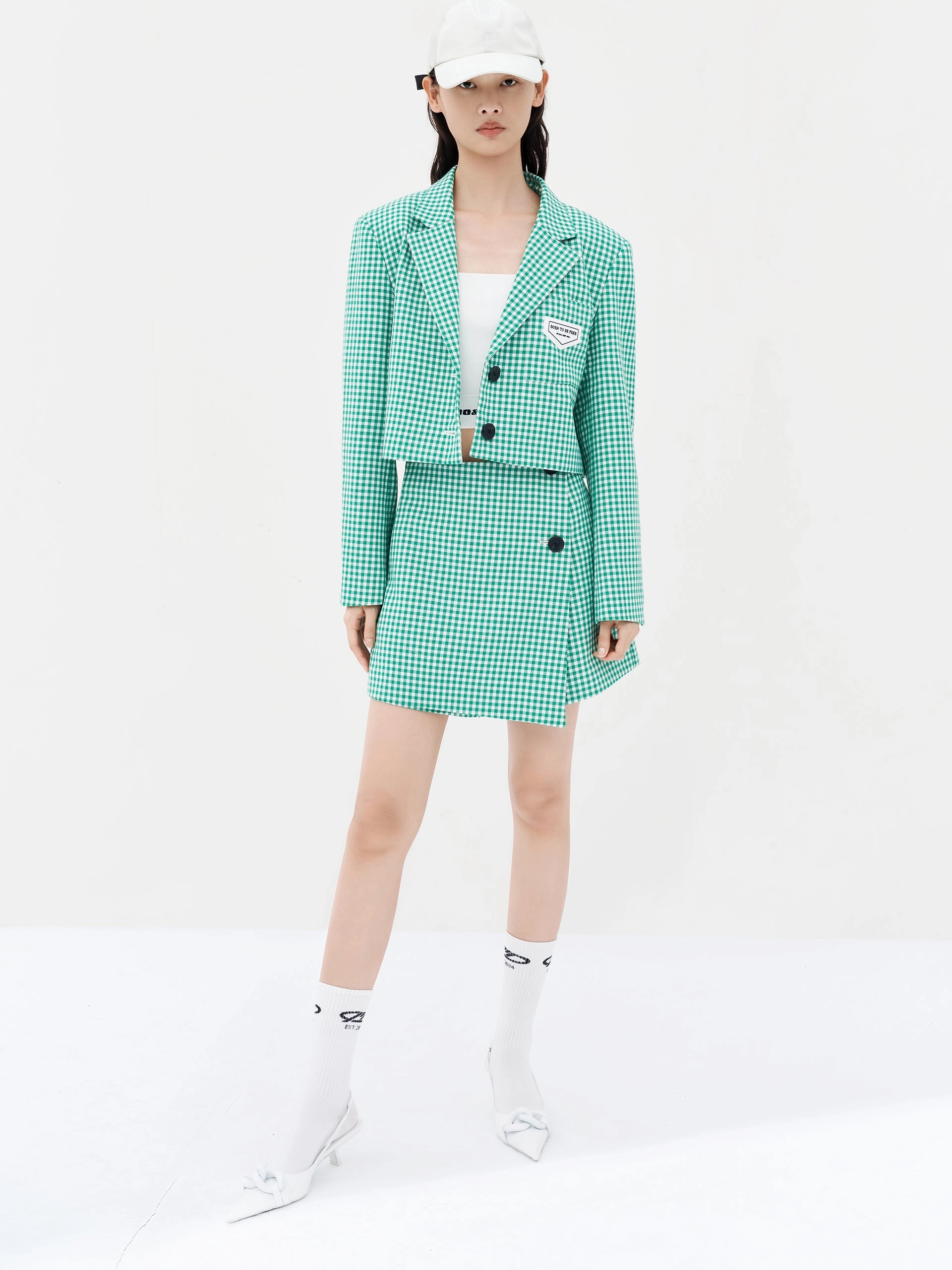 Wool Blend Lapel Crop Suit Jacket Heat Retention Layer Layered Protection Design
