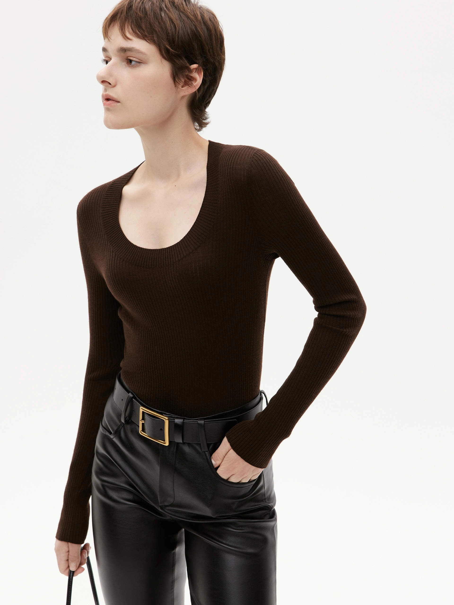 Wool Tight Fit Knit Top Anti Odor Technology
