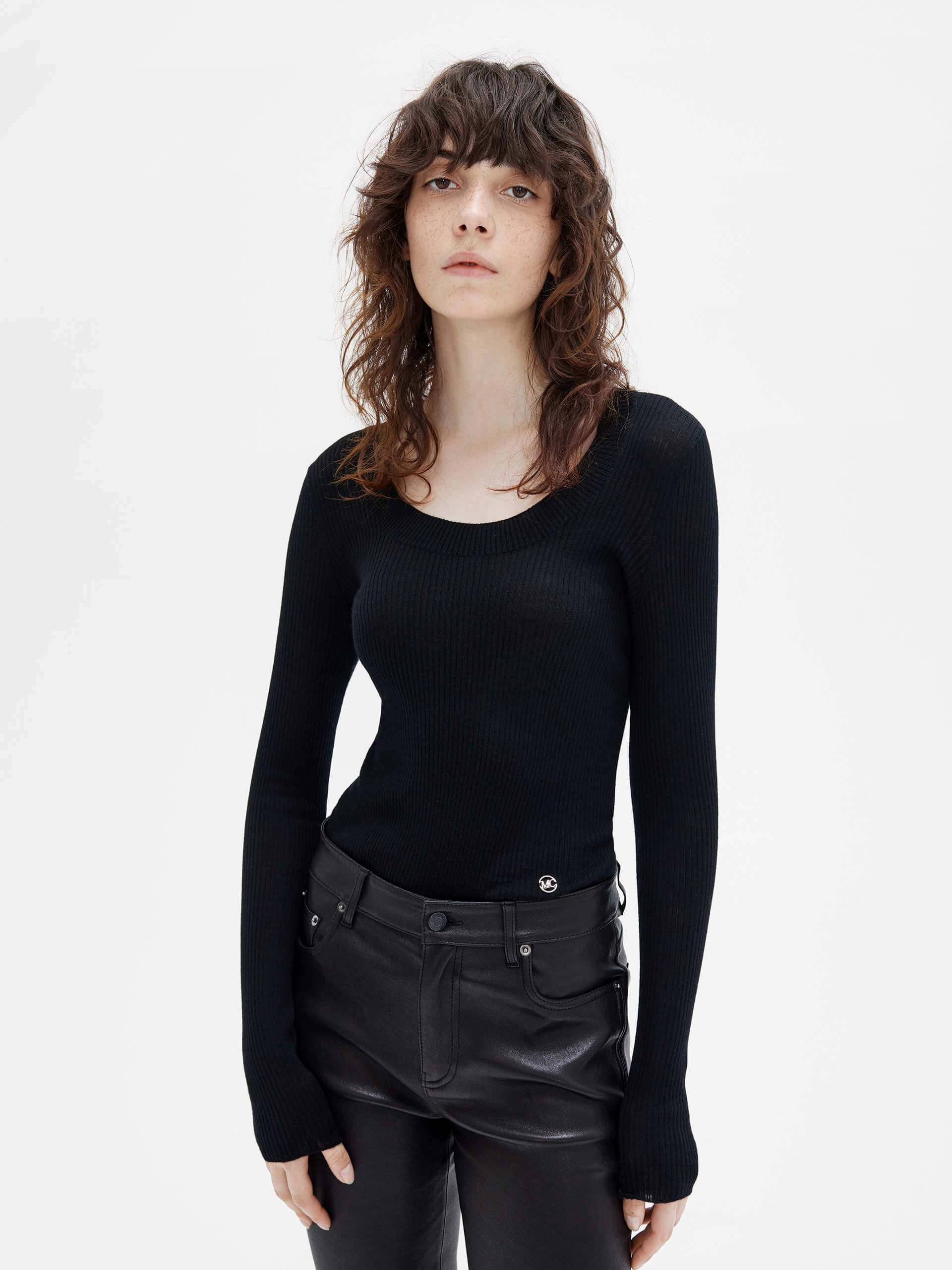 Wool Tight Fit Knit Top Dynamic Flex Fabric Lightweight insulation