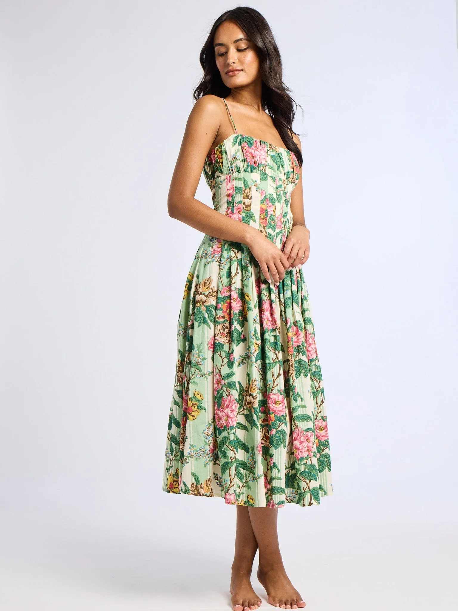 Tully Dress in Garden Stripe Cocktail Ready