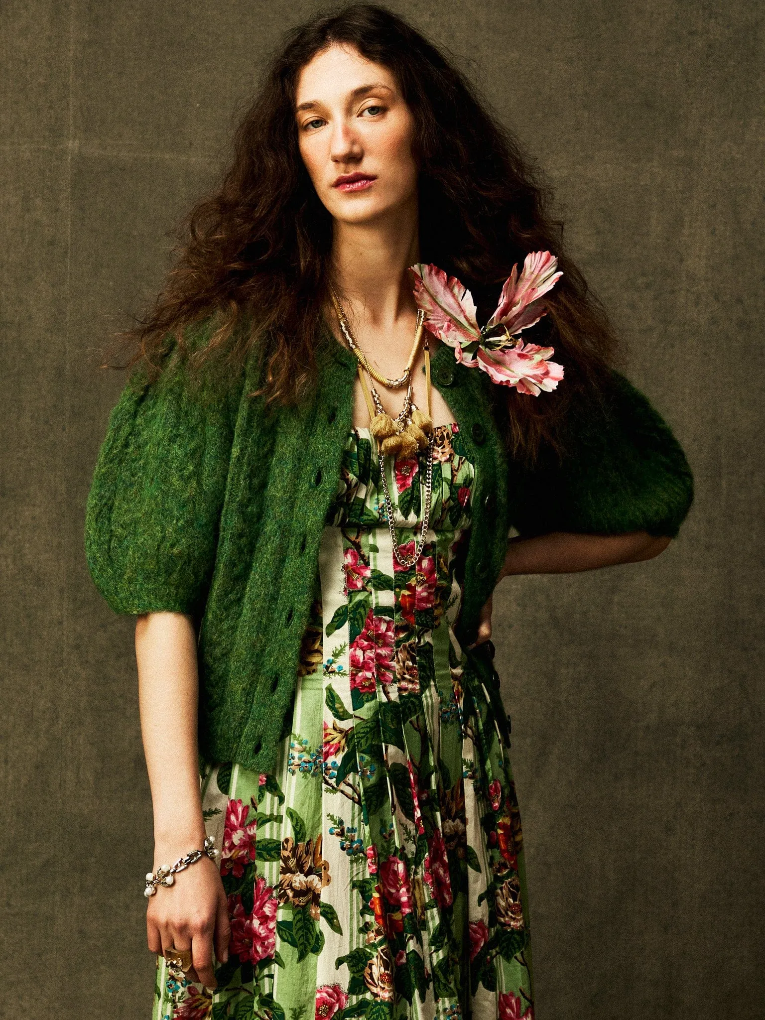 Tully Dress in Garden Stripe Soft Vibes