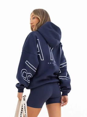 Tailored Fit Outline Isabel Oversized Hoodie - True Navy
