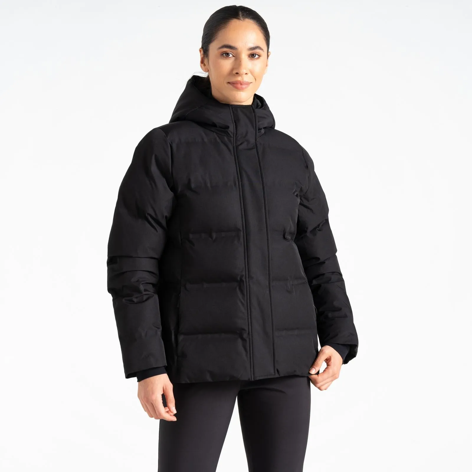 Dare 2b Womens Entrusted Hooded Padded Ski Jacket Seamless Edge Finishing Weatherproof Zipper Closure