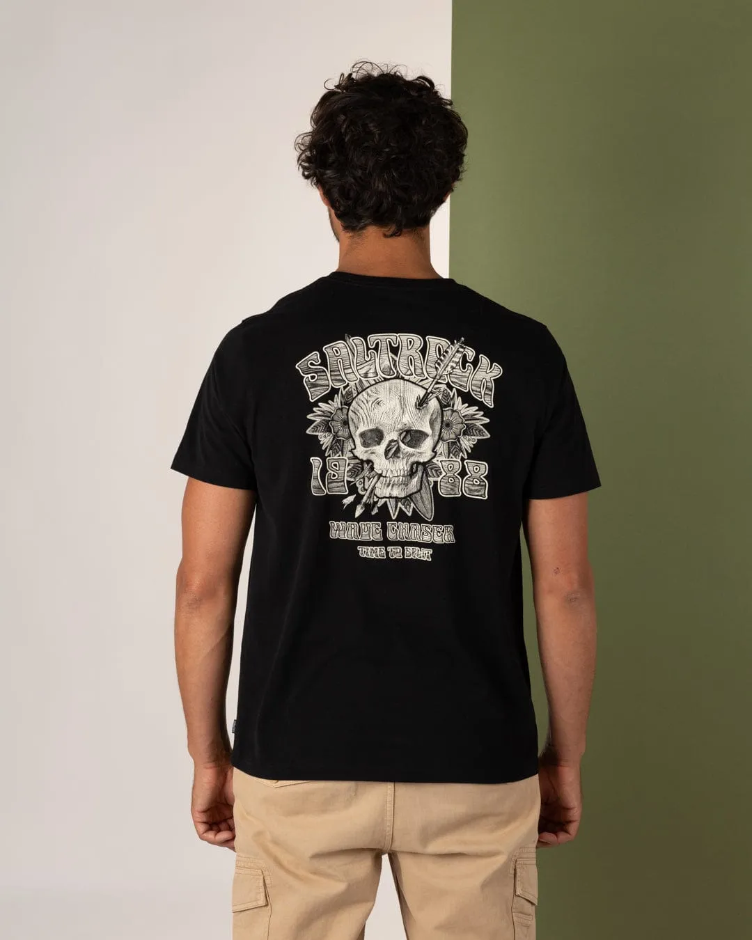 Split - Mens Short Sleeve T-Shirt - Black Easygoing Wear