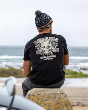 Stretchable Cotton Blend Split - Mens Short Sleeve T-Shirt - Black
