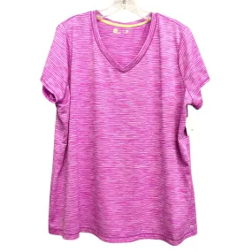 Athletic Top Ss By Xersion In Purple, Size:2X BuiltInLayer