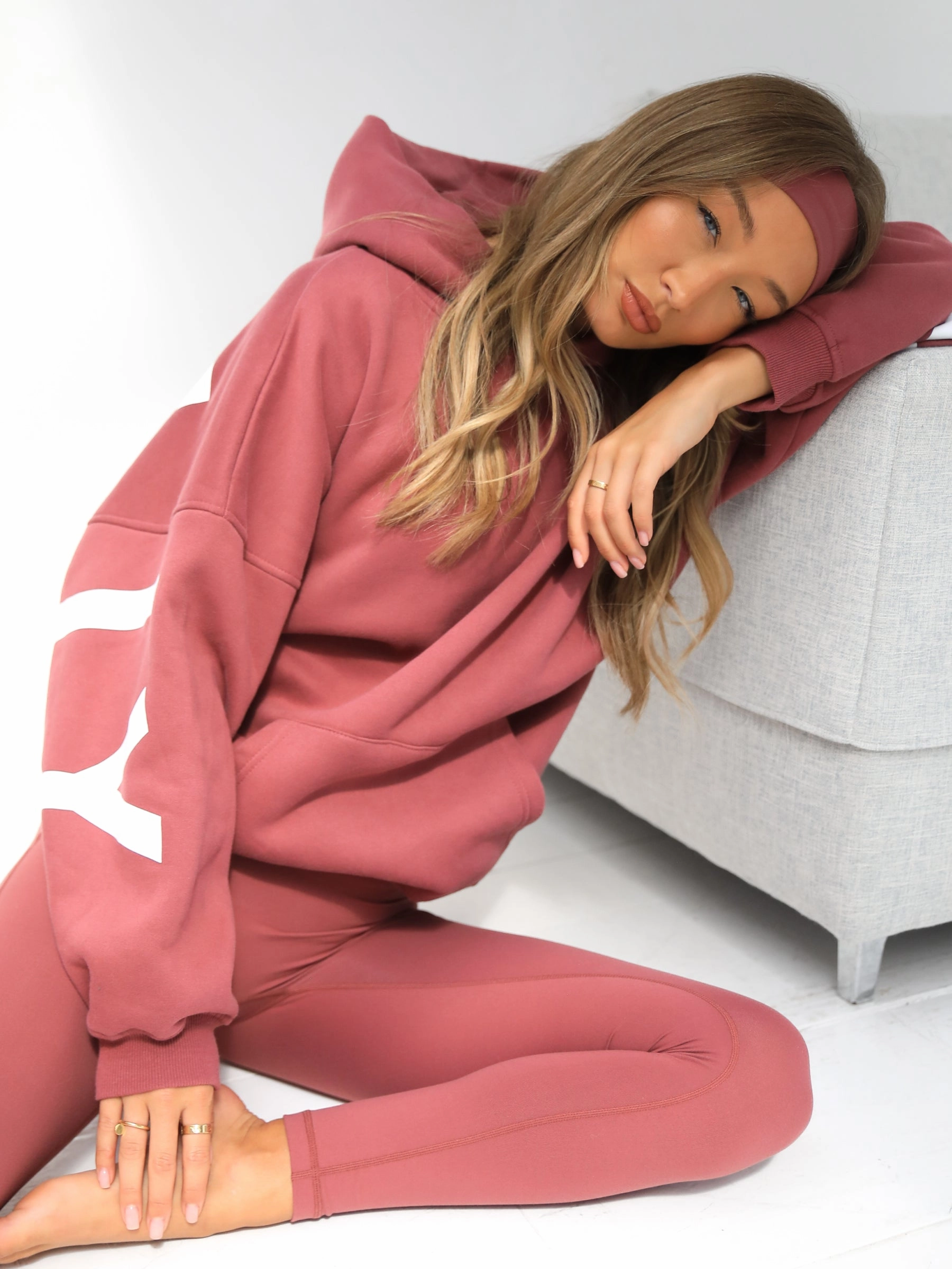 Double Stitched Seams Isabel Oversized Hoodie - Berry