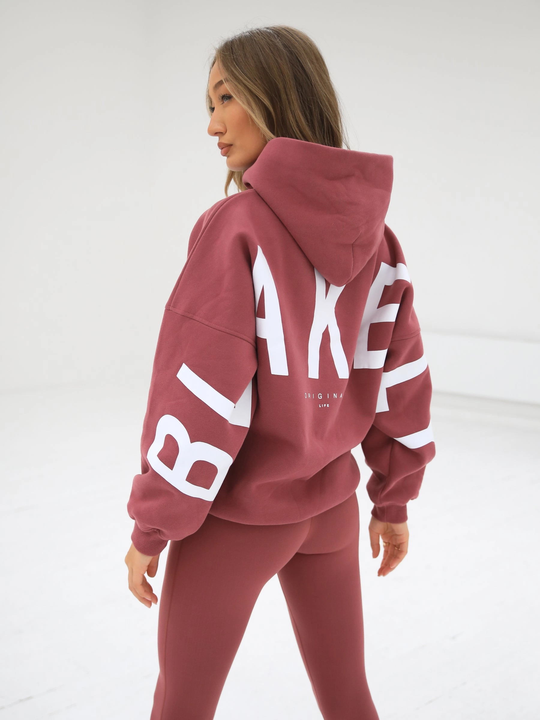 Isabel Oversized Hoodie - Berry Coffee Shop Vibes Minimalist Trim