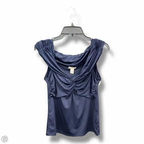 Top Sleeveless By H&m In Navy, Size: M SelfFabric Binding