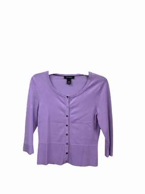 AthleisureInspired QuickDryTechnology Purple Sweater Cardigan White House Black Market, Size Xs