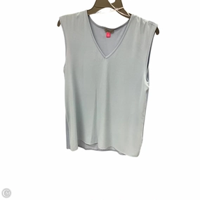 Top Sleeveless By Vince Camuto In Light Blue, Size: M Yarn Dyed Fabric