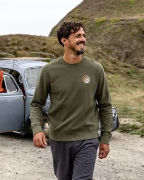Lightweight Knit Yin Yang Sun - Mens Sweatshirt - Green
