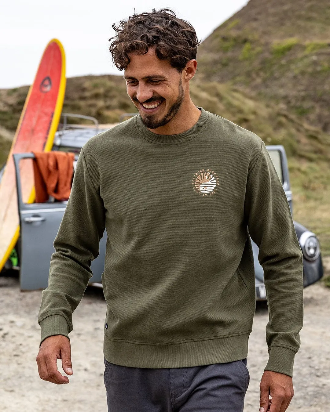 Yin Yang Sun - Mens Sweatshirt - Green Comfy Fit