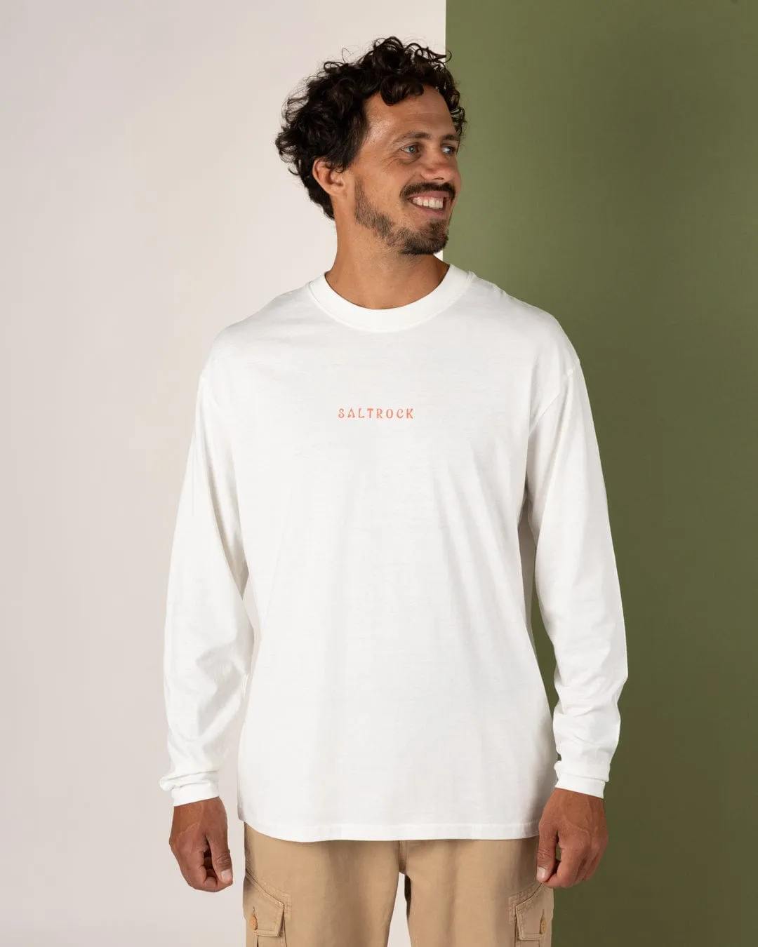 Award-winning adults' Yinyang Sun - Mens Long Sleeve T-Shirt - Cream