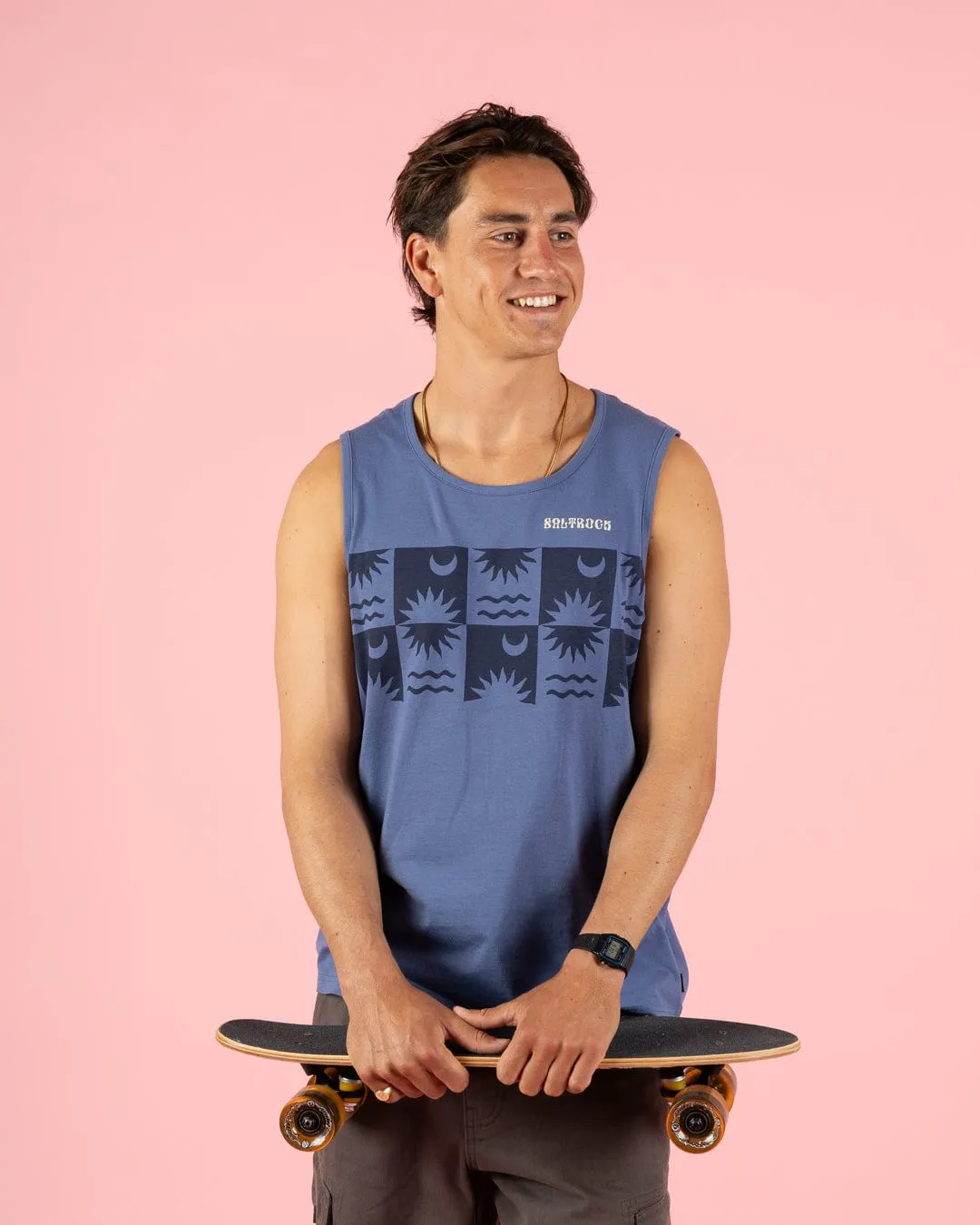 Airflow Ventilation Design Equinox Stripe - Mens Vest - Blue