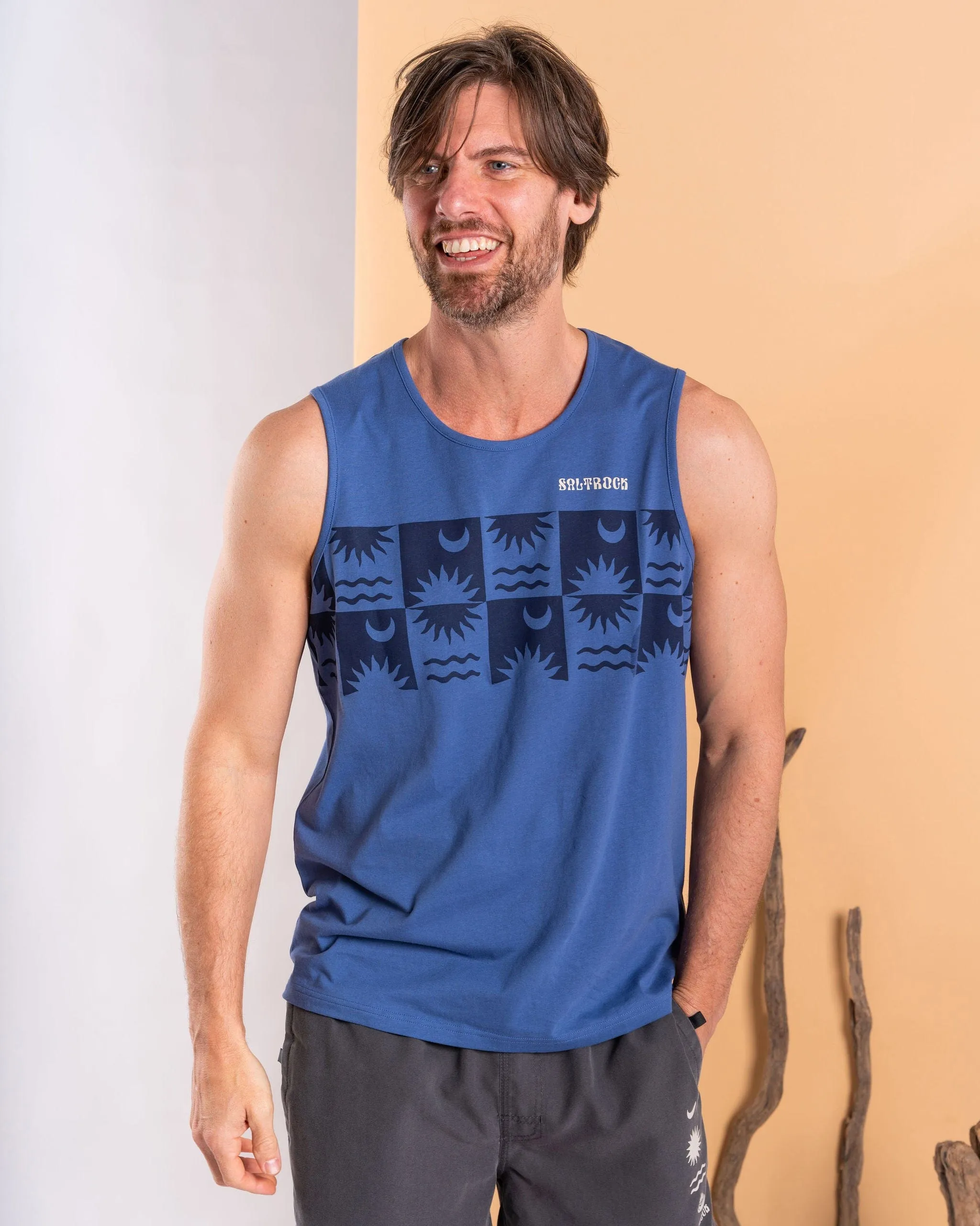 Equinox Stripe - Mens Vest - Blue Skin Friendly Blends