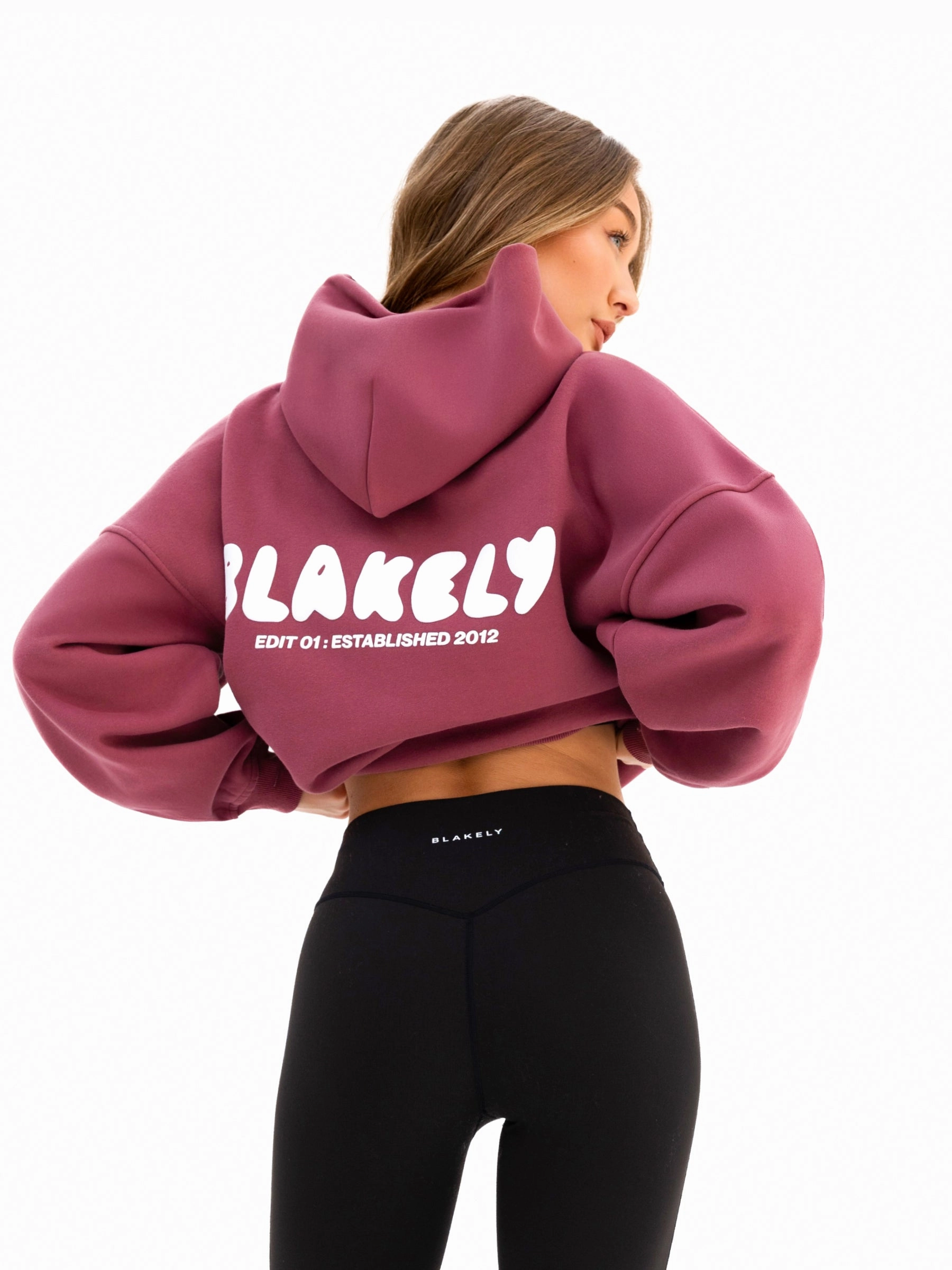 Cloud Print Oversized Hoodie - Dark Pink Easter outfit