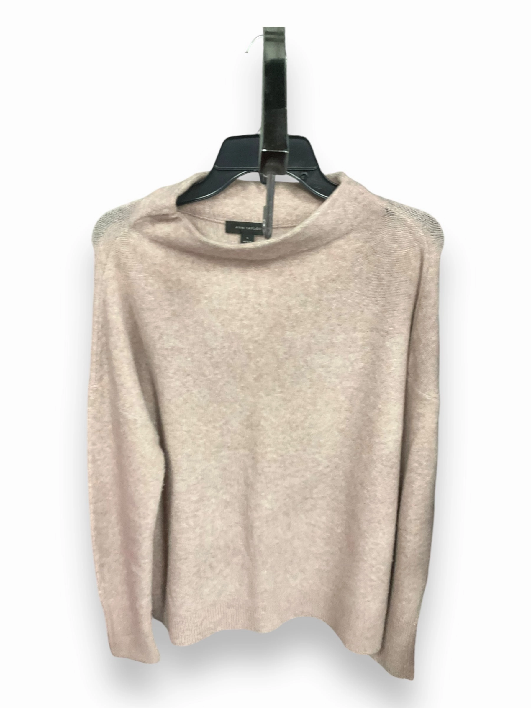 Contrast Topstitching Detail Bold Patterns Sweater By Ann Taylor In Pink, Size: S